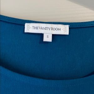 Ruched Asymmetrical Teal Dress